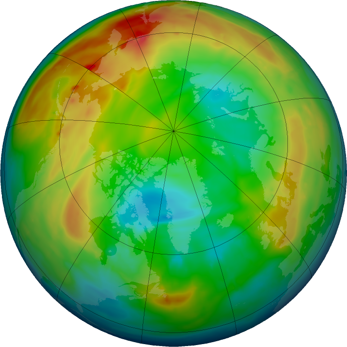 Arctic ozone map for 15 January 2016
